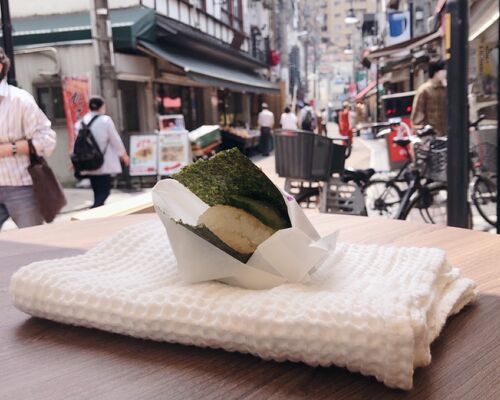 リネンワッフルタオルとおにぎり