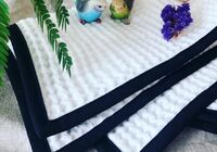 リネンパイピングブラックタオル